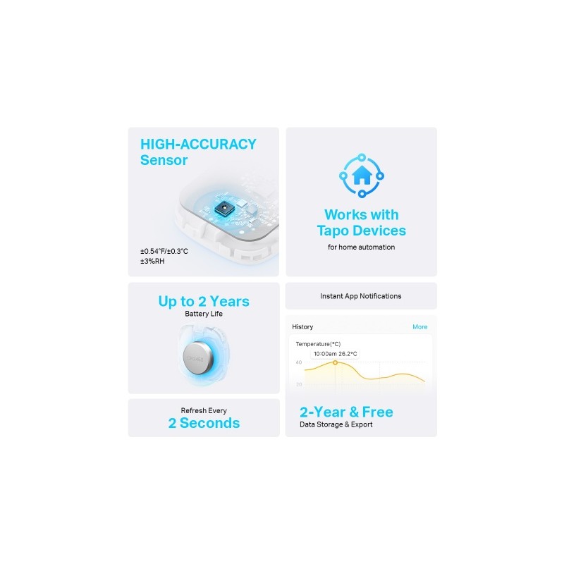 TP-Link TAPO T310 Išmanusis temperatūros ir drėgmės jutiklis