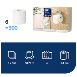 Tualetinis popierius Tork Premium Extra Soft Conventional T4, 4 sl., 9.7cm x 19.1m, 6 vnt./pak