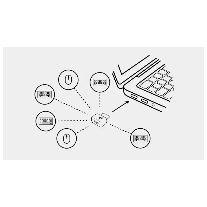 Logitech 956-000157 Logi Bolt USB Receiver, USB-C, Graphite
