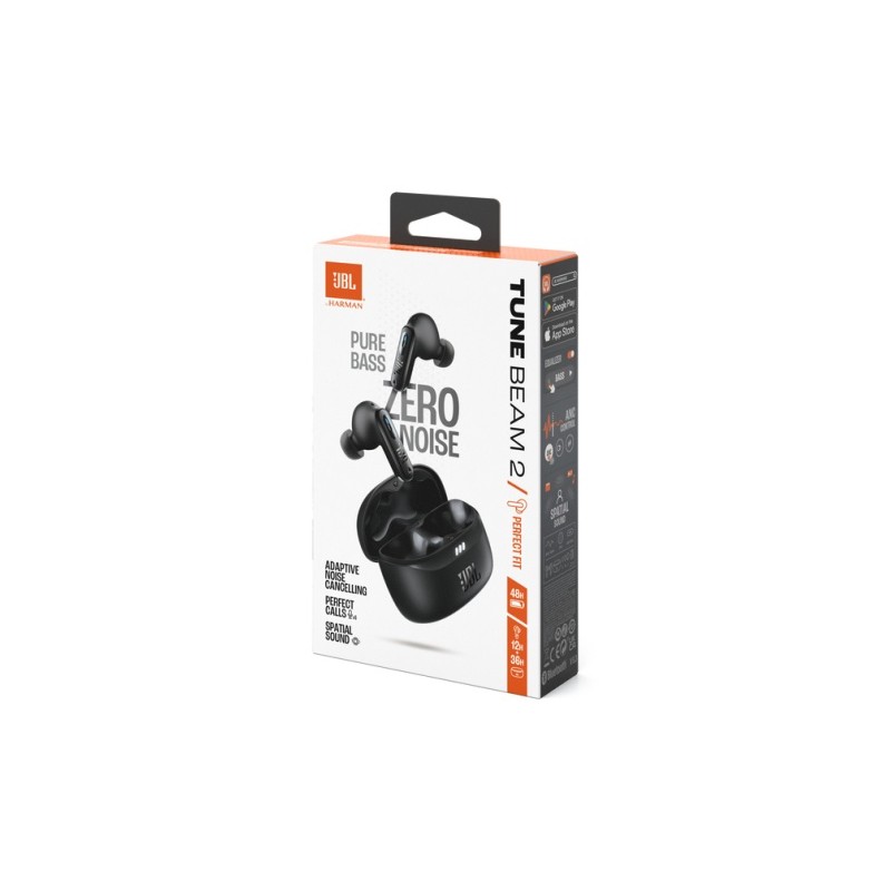 JBL Tune Beam 2 Belaidės ausinės Earbuds, Bluetooth, Juoda