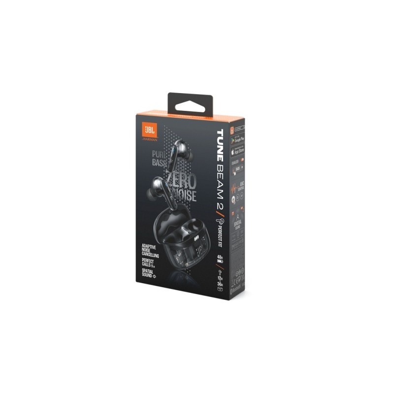 JBL Tune Beam 2 Ghost Edition Belaides ausines Earbuds, Bluetooth, Ghost Black