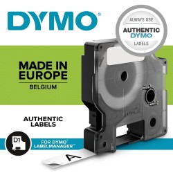 Dymo 40910 (S0720670) D1 Etikečių juostelė 9mm x 7m, Black on Clear
