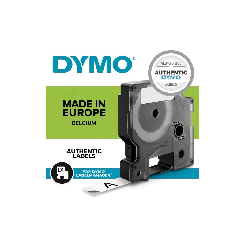 Dymo 40910 (S0720670) D1 Etikečių juostelė 9mm x 7m, Black on Clear