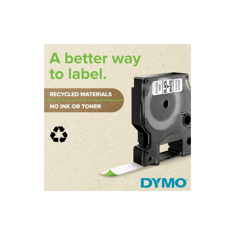 Dymo 40910 (S0720670) D1 Etikečių juostelė 9mm x 7m, Black on Clear