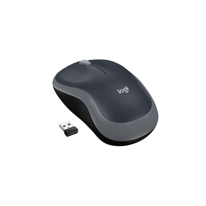 Logitech M185 Belaidė pelė, RF Wireless, 1000 DPI, Juoda/Pilka (SPEC)