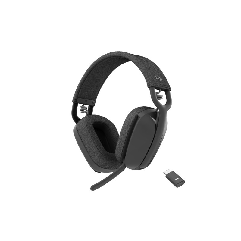 Logitech Zone Vibe Wireless UC Belaidės ausinės, USB-C Bluetooth receiver, Graphite