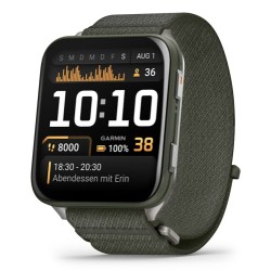 Garmin Venu X1 Išmanusis laikrodis Moss, Titanium Caseback / Moss ComfortFit Nylon Band