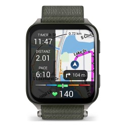 Garmin Venu X1 Išmanusis laikrodis Moss, Titanium Caseback / Moss ComfortFit Nylon Band