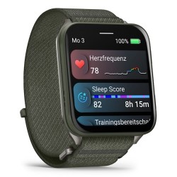 Garmin Venu X1 Išmanusis laikrodis Moss, Titanium Caseback / Moss ComfortFit Nylon Band