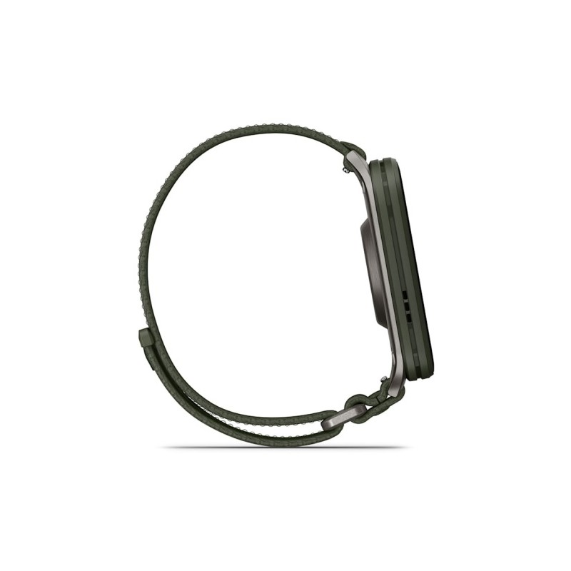 Garmin Venu X1 Išmanusis laikrodis Moss, Titanium Caseback / Moss ComfortFit Nylon Band