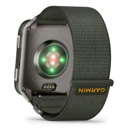 Garmin Venu X1 Išmanusis laikrodis Moss, Titanium Caseback / Moss ComfortFit Nylon Band