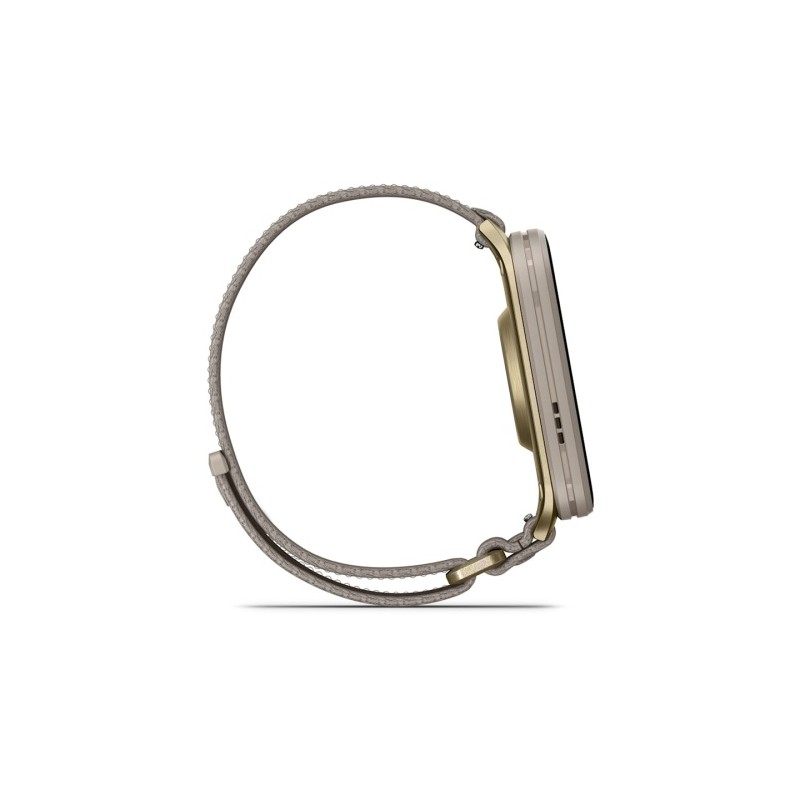 Garmin Venu X1 Išmanusis laikrodis Soft Gold, Titanium Caseback / French Grey Nylon Band