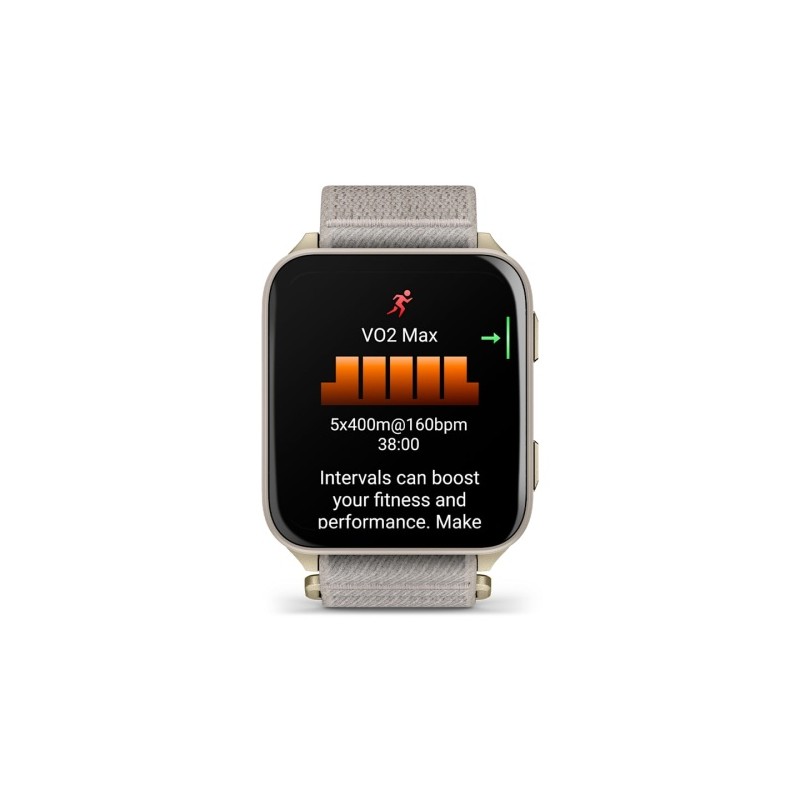 Garmin Venu X1 Išmanusis laikrodis Soft Gold, Titanium Caseback / French Grey Nylon Band