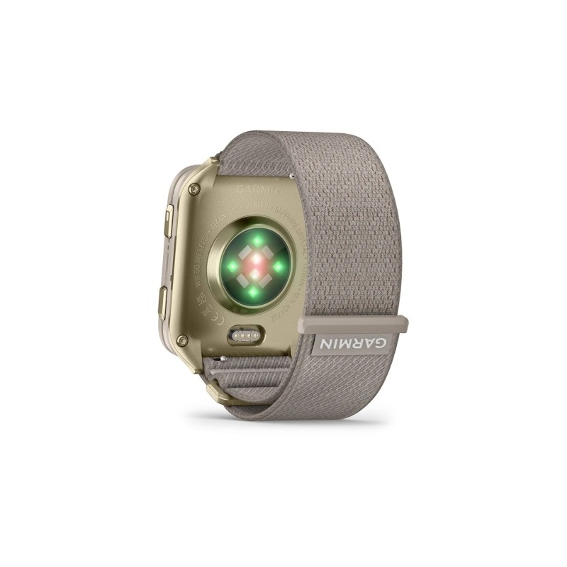 Garmin Venu X1 Išmanusis laikrodis Soft Gold, Titanium Caseback / French Grey Nylon Band