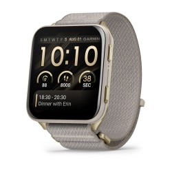 Garmin Venu X1 Išmanusis laikrodis Soft Gold, Titanium Caseback / French Grey Nylon Band
