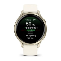 Garmin Venu 4 Išmanusis laikrodis 41 mm Lunar Gold / Bone Silicone Band