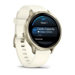 Garmin Venu 4 Išmanusis laikrodis 41 mm Lunar Gold / Bone Silicone Band