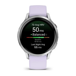 Garmin Venu 4 Išmanusis laikrodis 41 mm Silver / Periwinkle Silicone Band