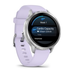 Garmin Venu 4 Išmanusis laikrodis 41 mm Silver / Periwinkle Silicone Band