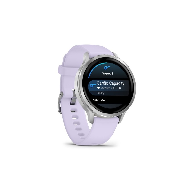 Garmin Venu 4 Išmanusis laikrodis 41 mm Silver / Periwinkle Silicone Band