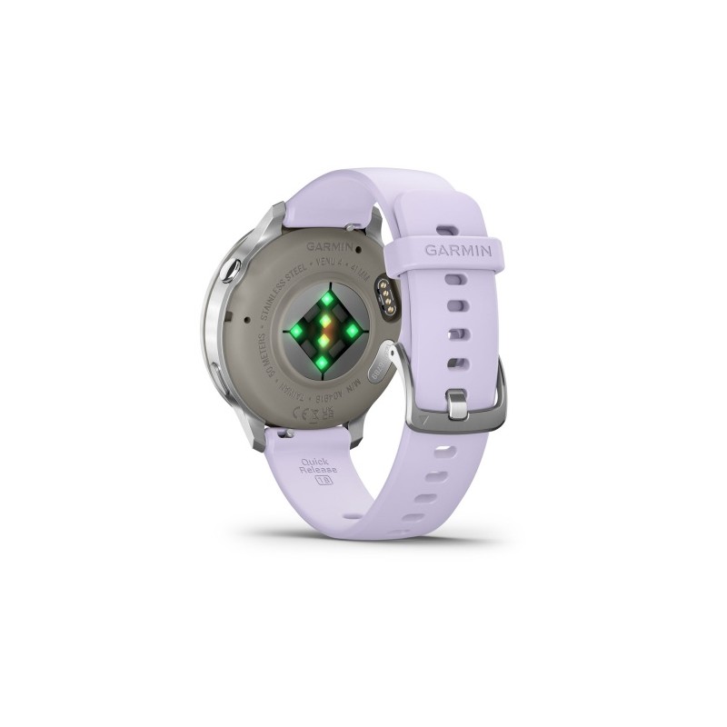 Garmin Venu 4 Išmanusis laikrodis 41 mm Silver / Periwinkle Silicone Band