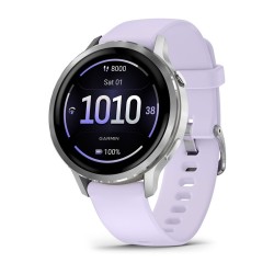 Garmin Venu 4 Išmanusis laikrodis 41 mm Silver / Periwinkle Silicone Band