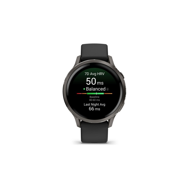 Garmin Venu 4 Išmanusis laikrodis 41 mm Slate / Black Silicone Band