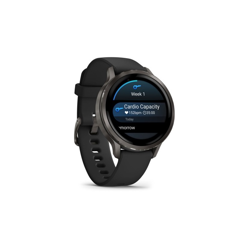 Garmin Venu 4 Išmanusis laikrodis 41 mm Slate / Black Silicone Band