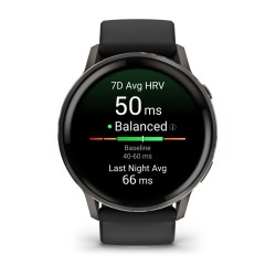 Garmin Venu 4 Išmanusis laikrodis 45 mm Slate / Black Silicone Band
