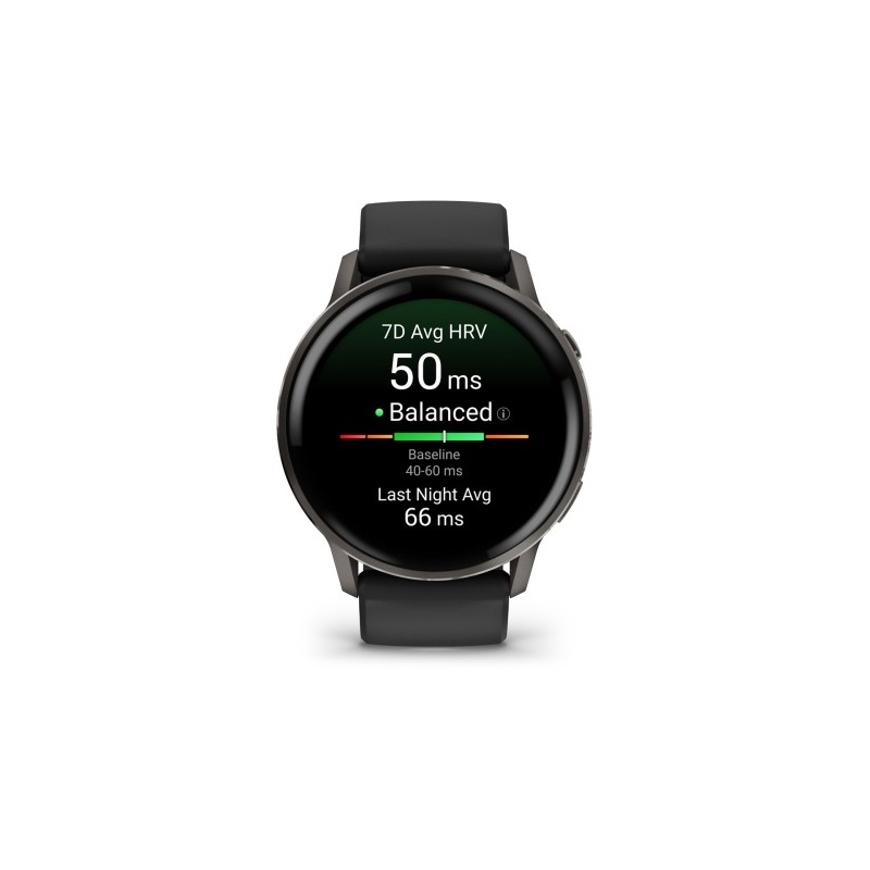 Garmin Venu 4 Išmanusis laikrodis 45 mm Slate / Black Silicone Band