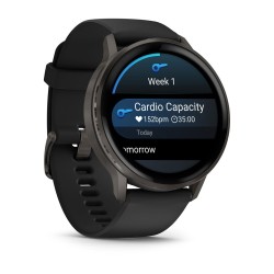 Garmin Venu 4 Išmanusis laikrodis 45 mm Slate / Black Silicone Band