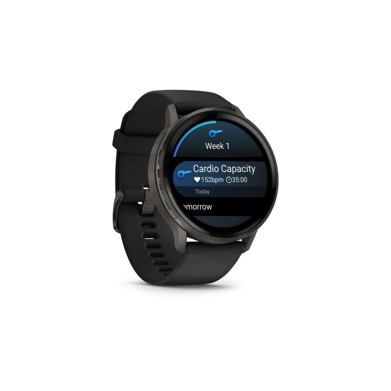 Garmin Venu 4 Išmanusis laikrodis 45 mm Slate / Black Silicone Band