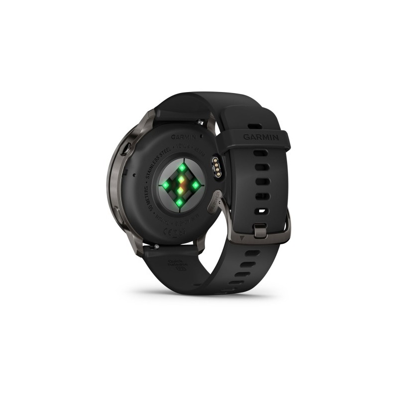Garmin Venu 4 Išmanusis laikrodis 45 mm Slate / Black Silicone Band