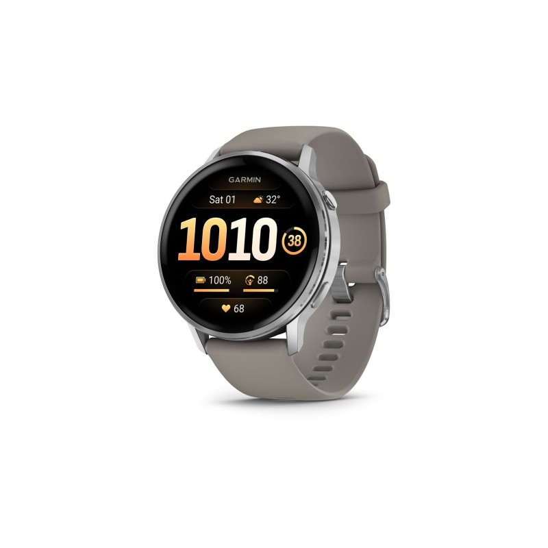 Garmin Venu 4 Išmanusis laikrodis 45 mm Silver / Silver Gray Silicone Band