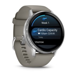Garmin Venu 4 Išmanusis laikrodis 45 mm Silver / Silver Gray Silicone Band