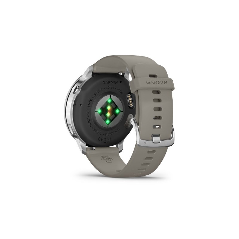 Garmin Venu 4 Išmanusis laikrodis 45 mm Silver / Silver Gray Silicone Band