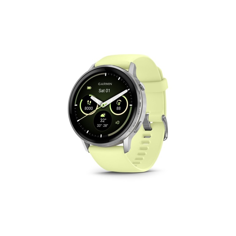Garmin Venu 4 Išmanusis laikrodis 45 mm Silver / Citron Silicone Band