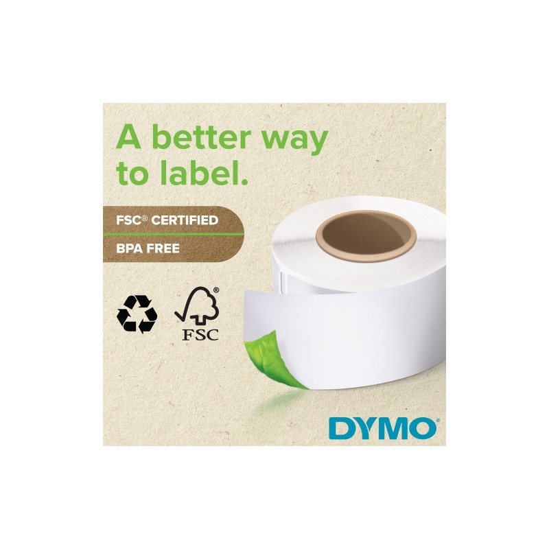 Dymo 11355 (S0722550) Etiketės 19 x 51mm, 1 ritinėlis x 500 etikečių, Balta