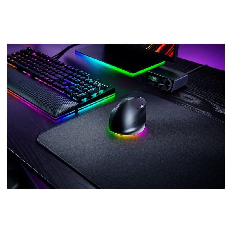 Razer Pro Click V2 Vertical Ergonomic Belaidė pelė RF Wireless+Bluetooth+USB-C, 30000 DPI, Juoda