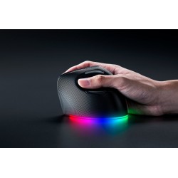 Razer Pro Click V2 Vertical Ergonomic Belaidė pelė RF Wireless+Bluetooth+USB-C, 30000 DPI, Juoda