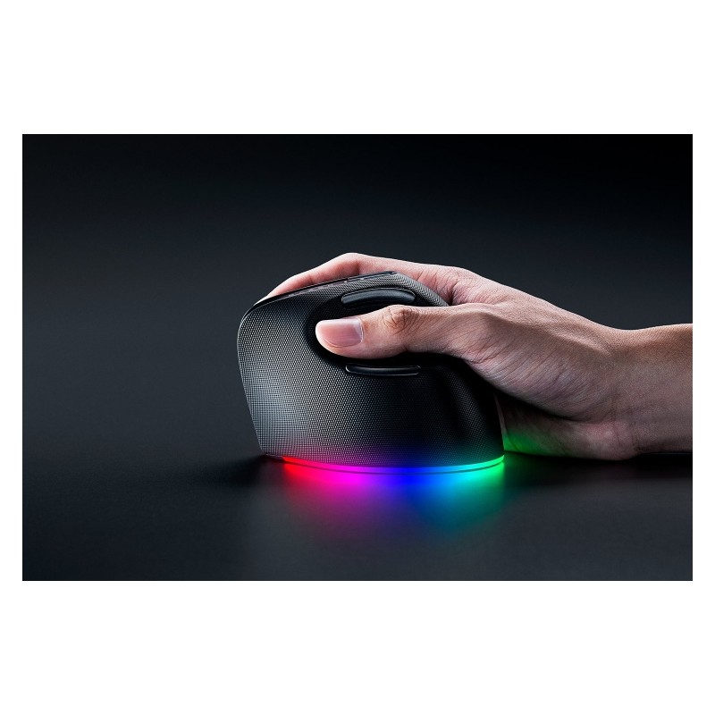 Razer Pro Click V2 Vertical Ergonomic Belaidė pelė RF Wireless+Bluetooth+USB-C, 30000 DPI, Juoda