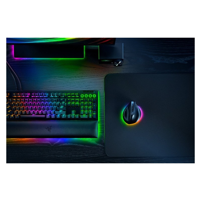 Razer Pro Click V2 Vertical Ergonomic Belaidė pelė RF Wireless+Bluetooth+USB-C, 30000 DPI, Juoda