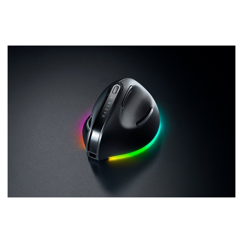 Razer Pro Click V2 Vertical Ergonomic Belaidė pelė RF Wireless+Bluetooth+USB-C, 30000 DPI, Juoda