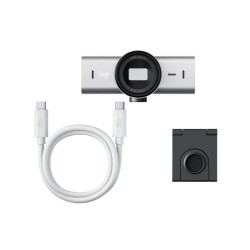Logitech MX Brio Internetinė kamera, 8.5 MP, 4K Ultra HD 3840x2160, USB-C, Pale Gray