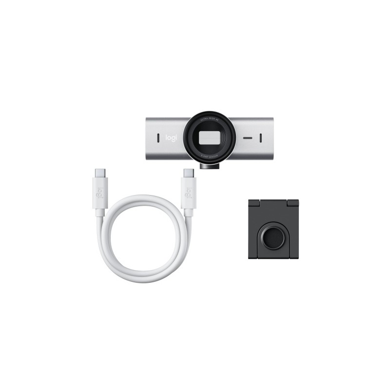 Logitech MX Brio Internetinė kamera, 8.5 MP, 4K Ultra HD 3840x2160, USB-C, Pale Gray