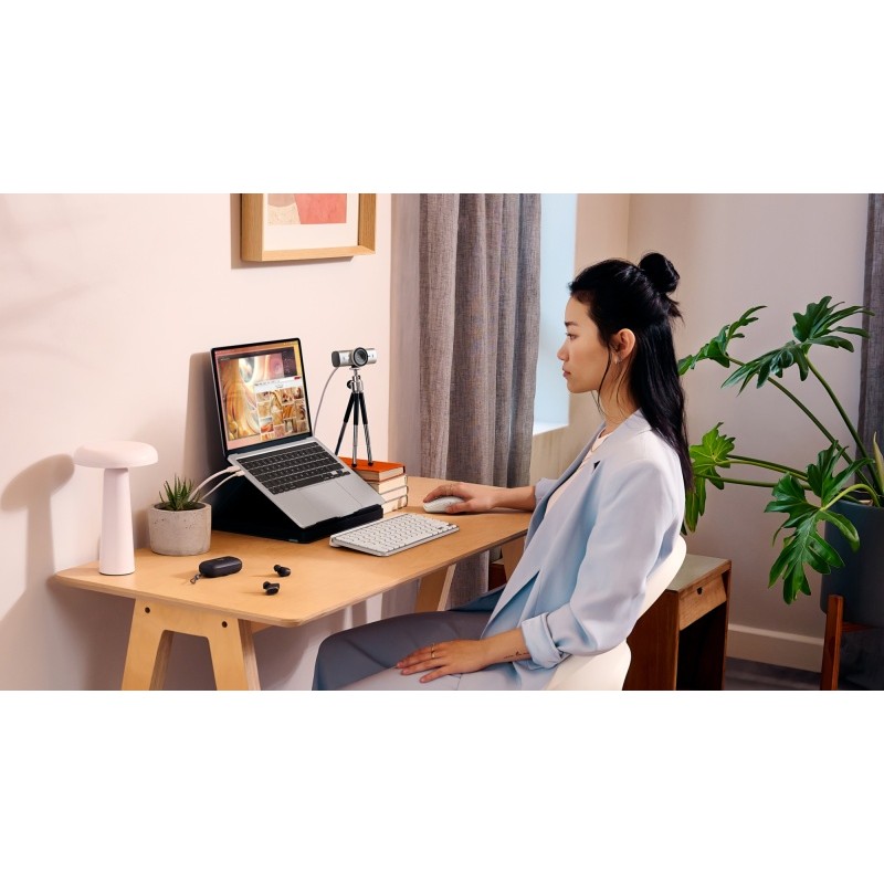 Logitech MX Brio Internetinė kamera, 8.5 MP, 4K Ultra HD 3840x2160, USB-C, Pale Gray