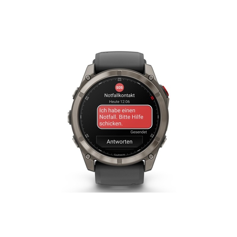Garmin Fenix 8 Pro Išmanusis laikrodis 51 mm AMOLED Sapphire, Titanium, Graphite/Black silicone band