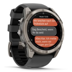 Garmin Fenix 8 Pro Išmanusis laikrodis 51 mm AMOLED Sapphire, Titanium, Graphite/Black silicone band