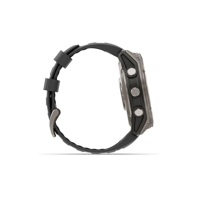 Garmin Fenix 8 Pro Išmanusis laikrodis 51 mm AMOLED Sapphire, Titanium, Graphite/Black silicone band