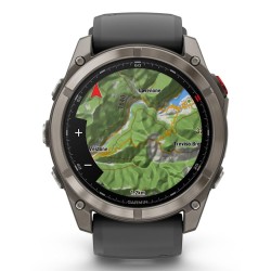 Garmin Fenix 8 Pro Išmanusis laikrodis 51 mm AMOLED Sapphire, Titanium, Graphite/Black silicone band